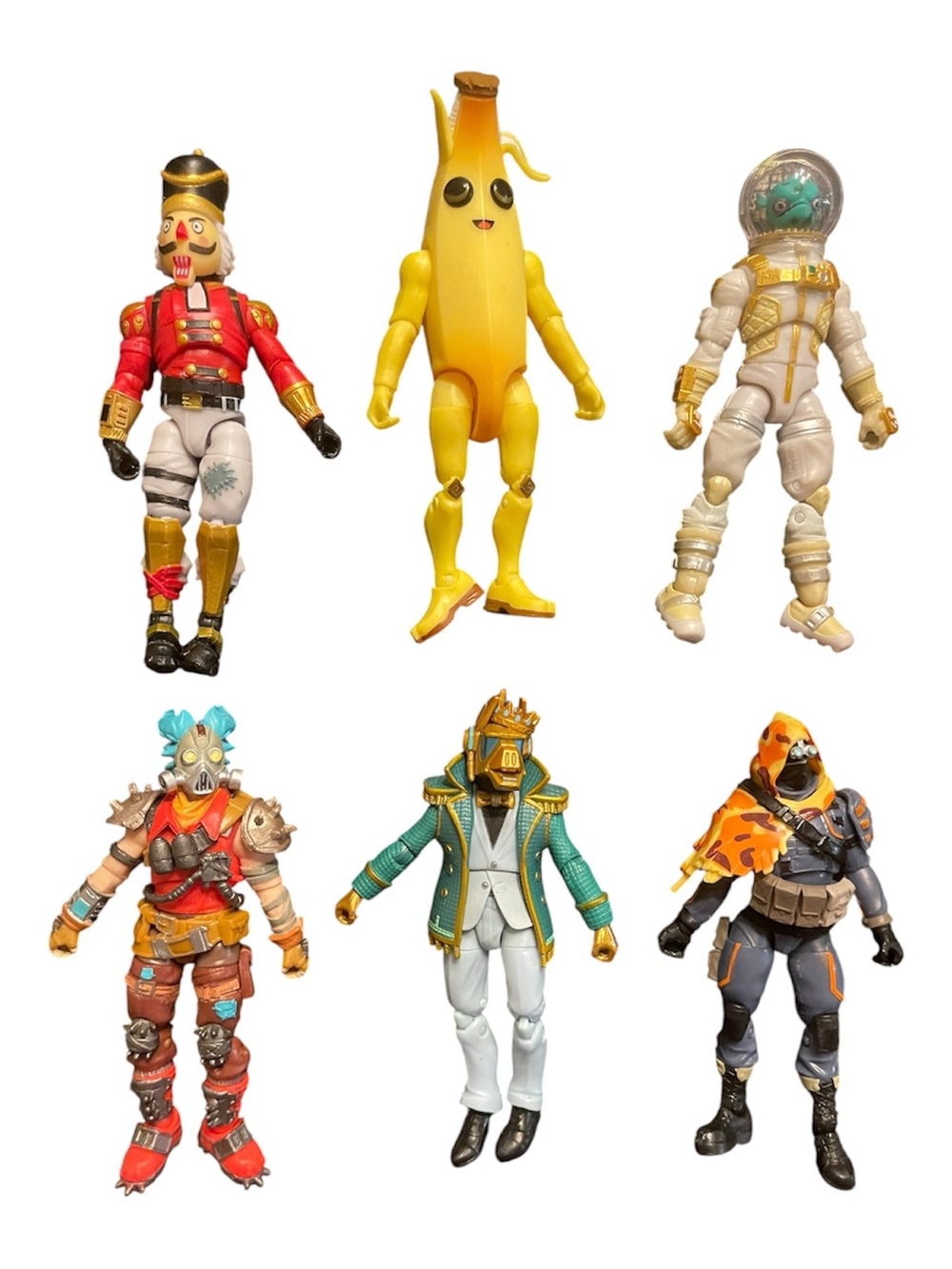 Fortnite Action Figure Lot of 6 -Peely DJ Yonder Leviathan Rust Lord Jazwares 4”